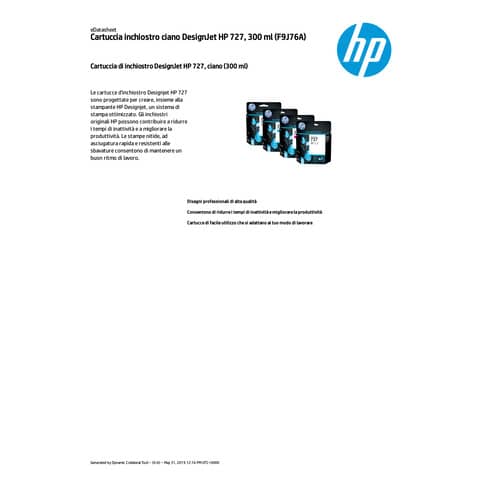 Cartuccia inkjet 727 HP ciano  F9J76A